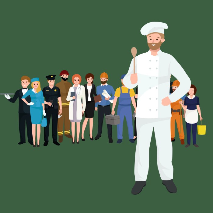 Vector cooking chefs vector illustration. Professions job man in uniform,